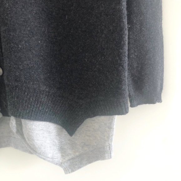 Kokun 100% Cashmere Cardigan Sweater in Charcoal Gray Sz S - Picture 7 of 8